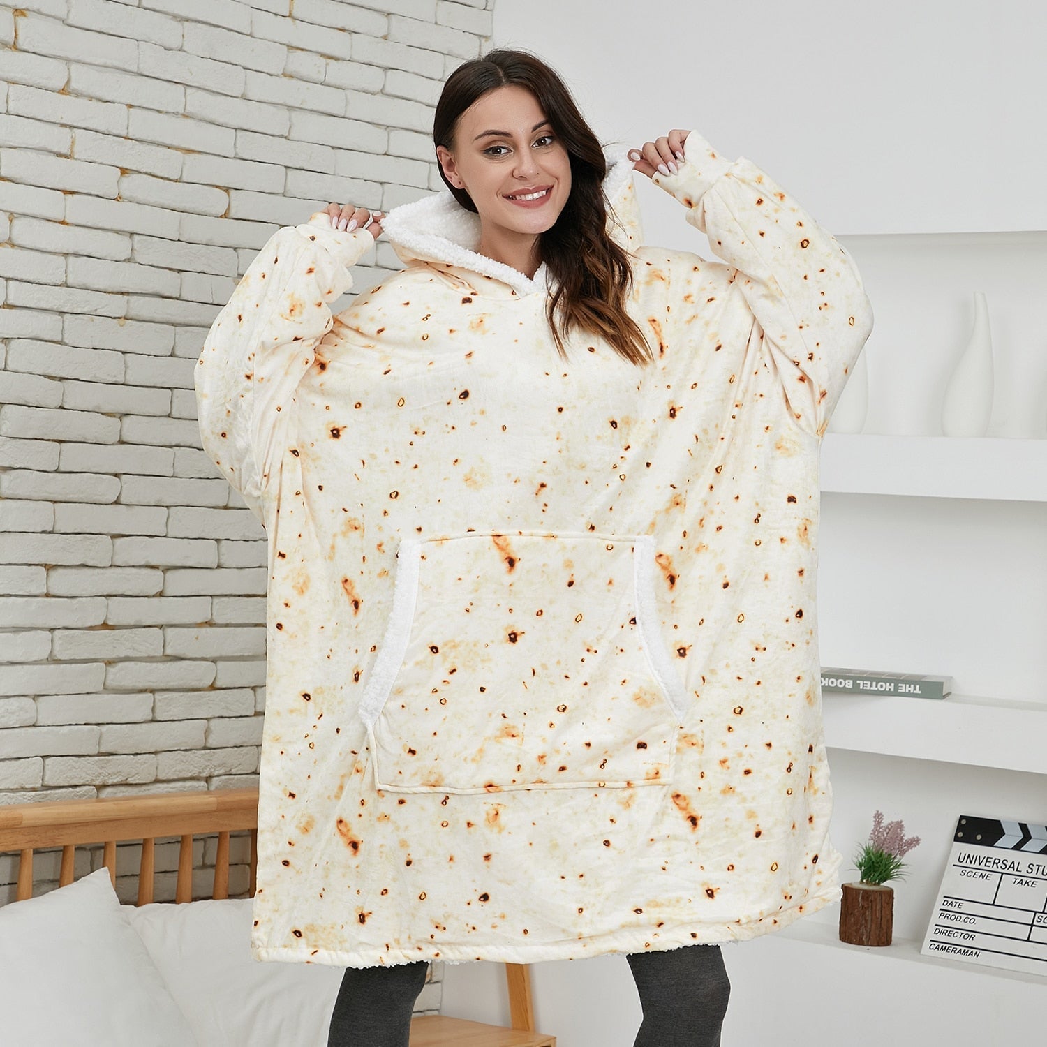 Mia - Oversized Hoodie Deken met Warm Plush en Handige Zakken