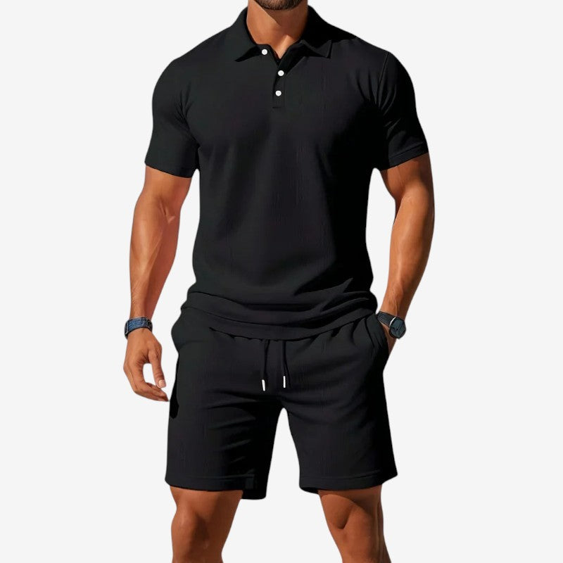 Ensemble pour homme composé d'un polo et d'un short, 2 pièces