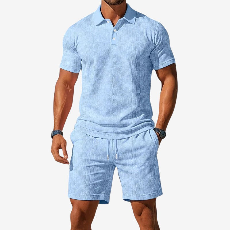 Ensemble pour homme composé d'un polo et d'un short, 2 pièces