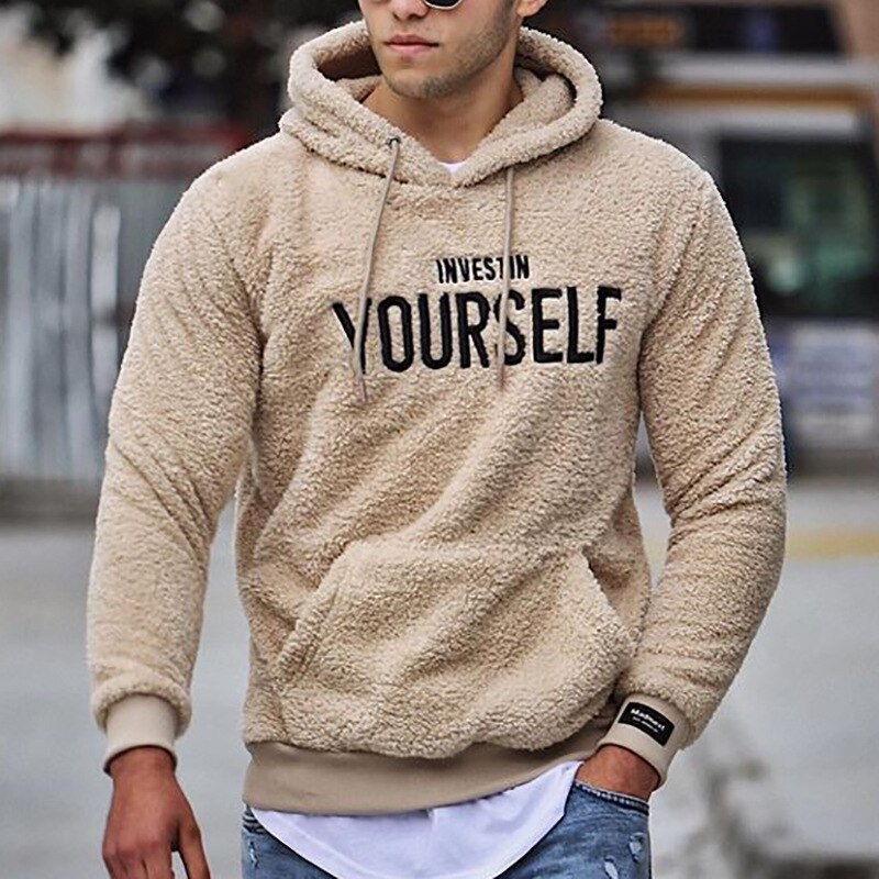 Ethan - Bluza z kapturem z długim rękawem, kieszenią i prążkowanymi detalami