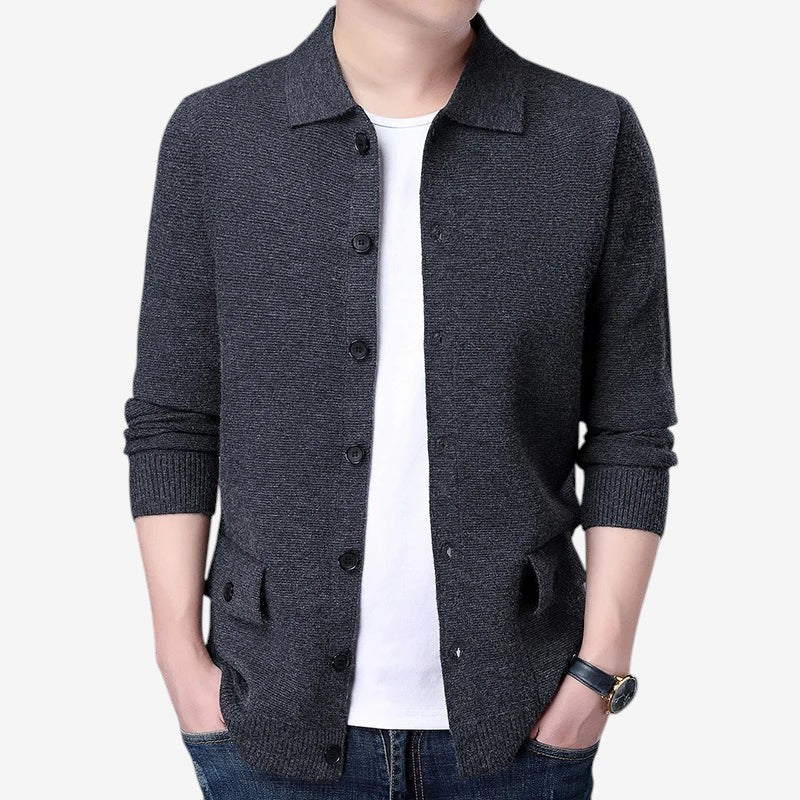 Mark – Cardigan à manches longues avec boutons et poches latérales