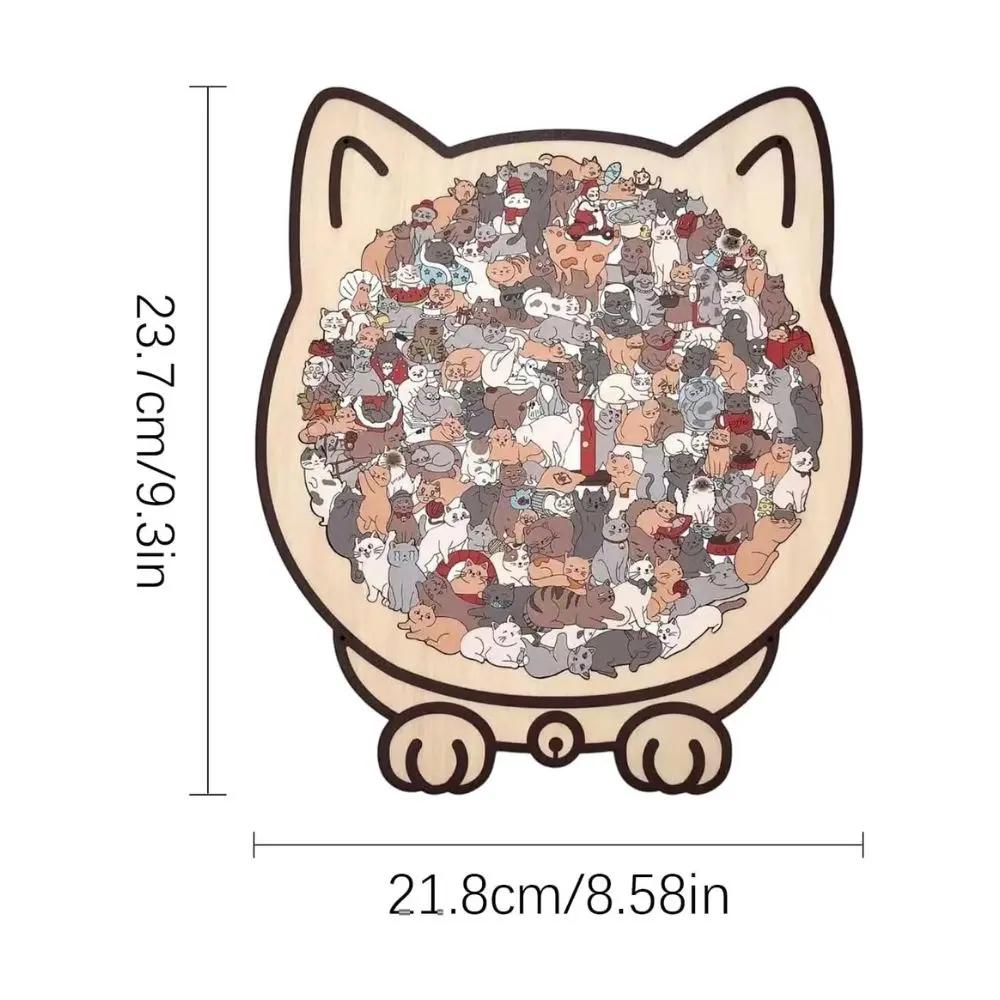 Pawzzle - Rompecabezas de madera con forma de gato de 135 piezas