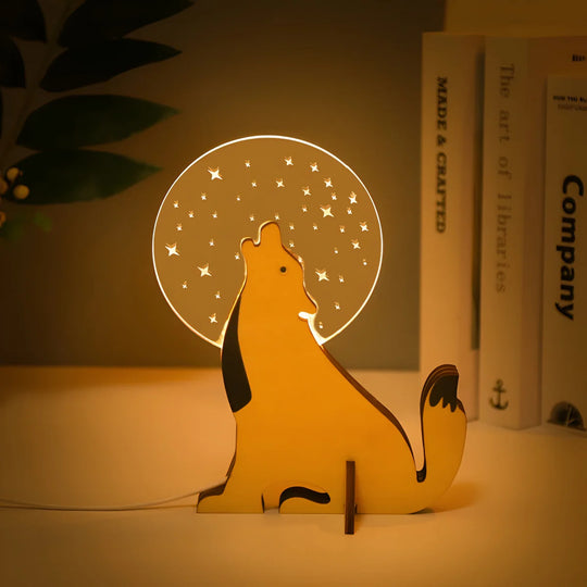 GlowTales - Lampă LED liniștitoare cu motive jucăușe de animale