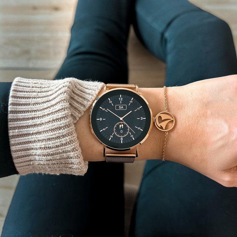 Flora - Smartwatch com design elegante e funcionalidades avançadas