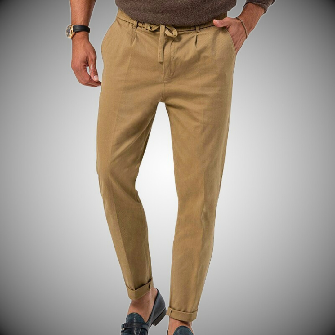 Milaan – Klassieke pantalon met steekzakken en verstelbare taille met trekkoord