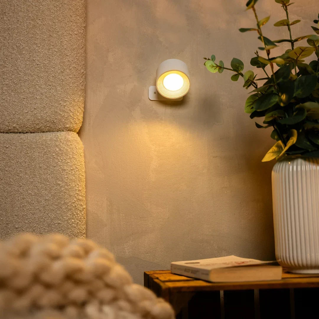 Glowaxis - Lámpara de pared magnética con cabezal giratorio de 360°