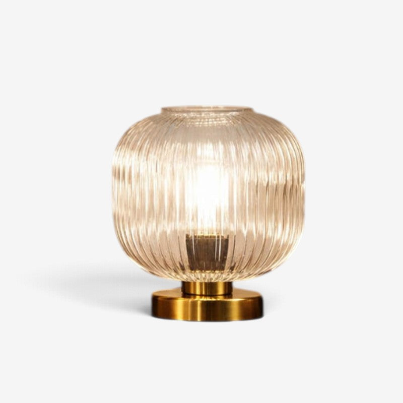LumaGlobe - Lampada da tavolo a globo in vetro soffiato con portalampada E27 per lampadina LED