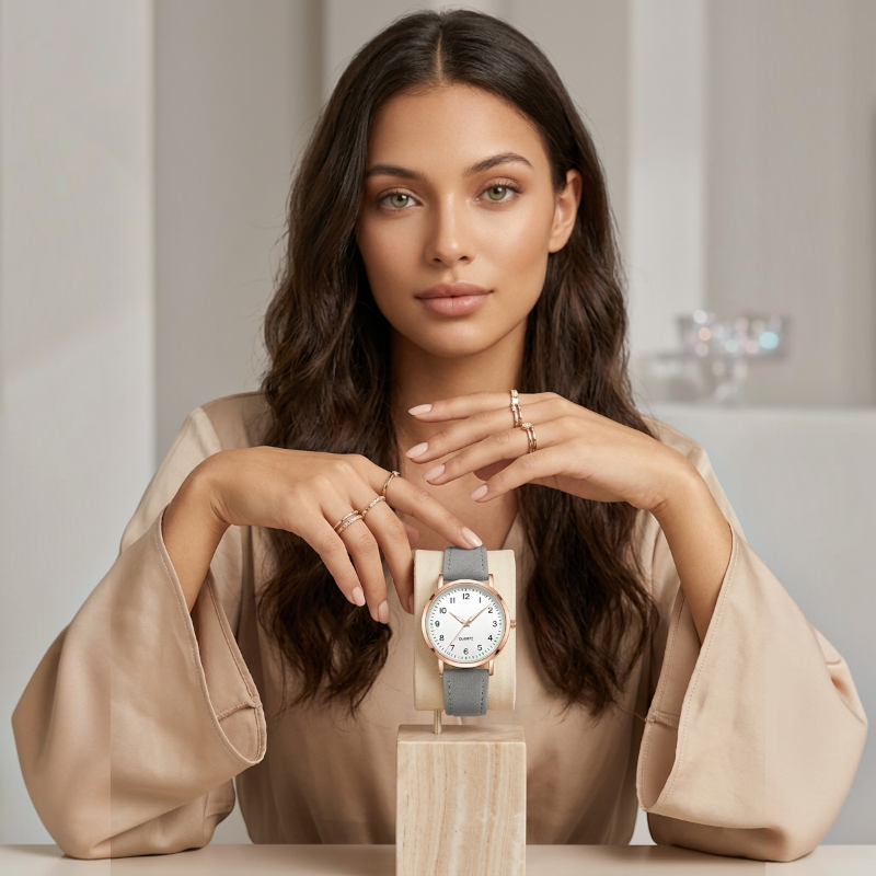 Montre à bracelet réglable avec chiffres