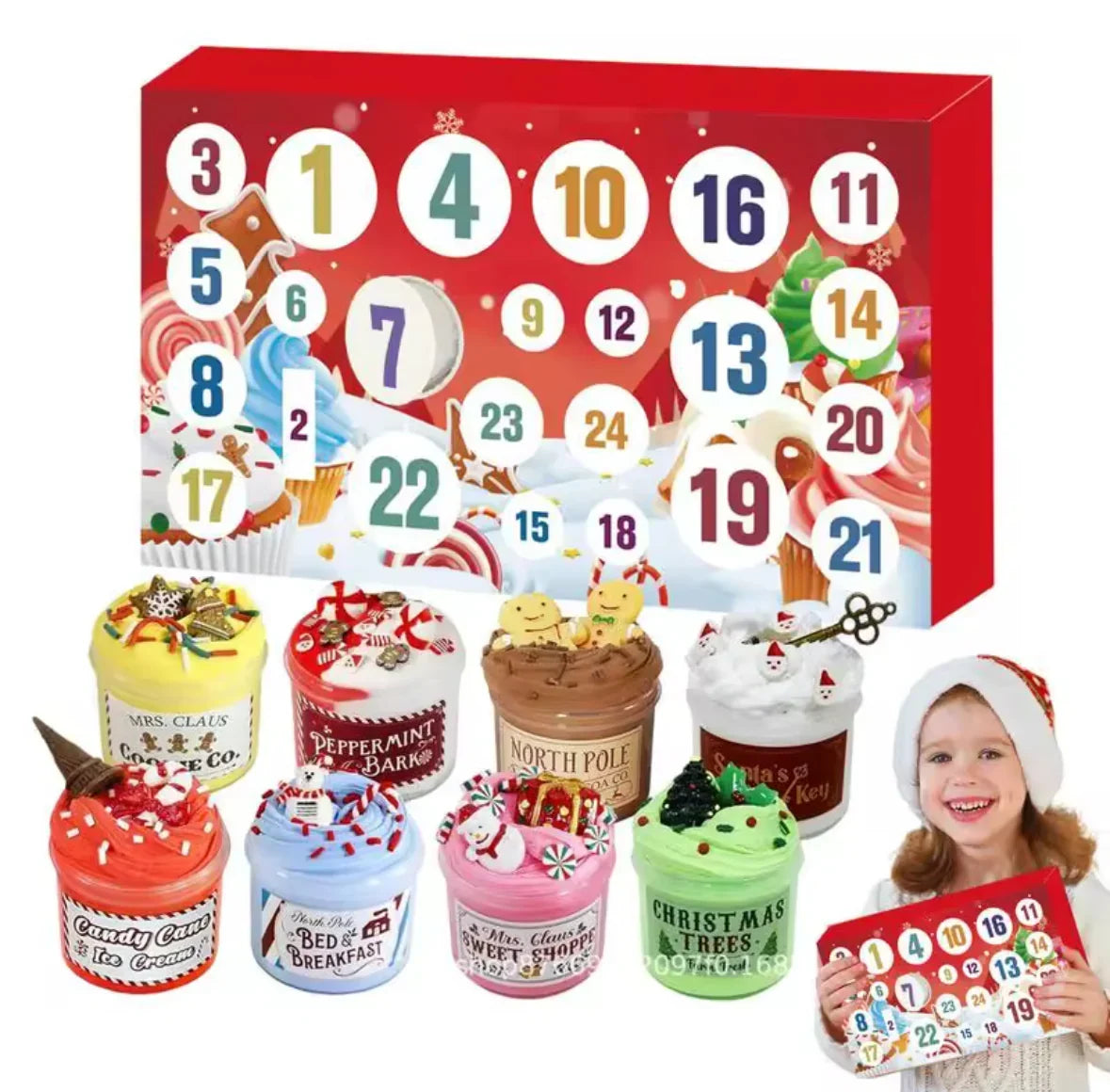 SlimeSurpriza – Calendrier de l’Avent Slime 2026 avec 24 pots de slime uniques