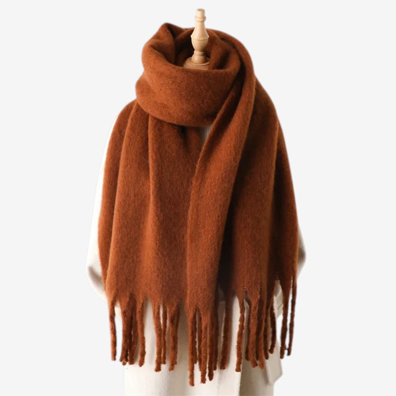 Dominic - Sciarpa Grande con Frange | Facile da Drappeggiare e Stilizzare | Taglia Standard | Vari Colori (Verde, Rosa, Marrone)