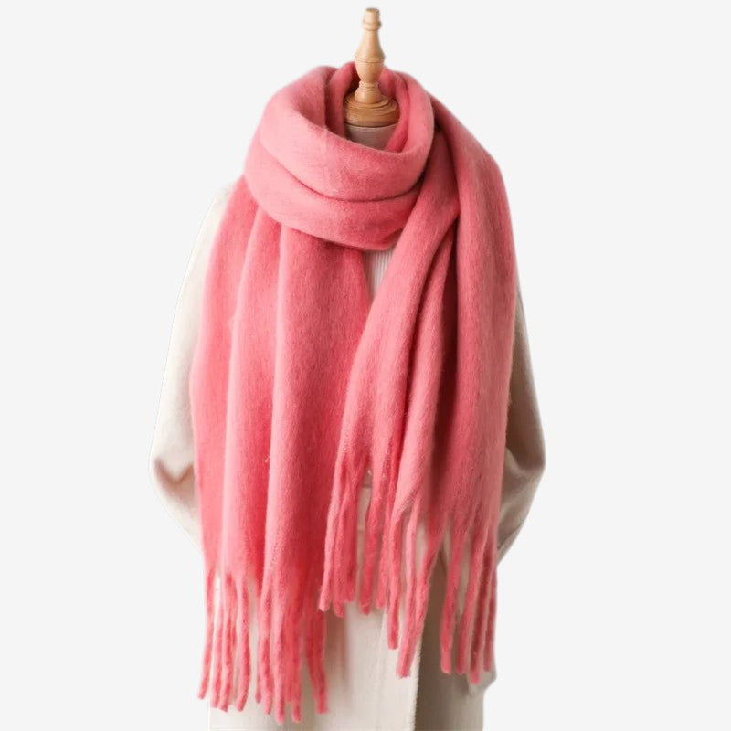 Dominic - Sciarpa Grande con Frange | Facile da Drappeggiare e Stilizzare | Taglia Standard | Vari Colori (Verde, Rosa, Marrone)