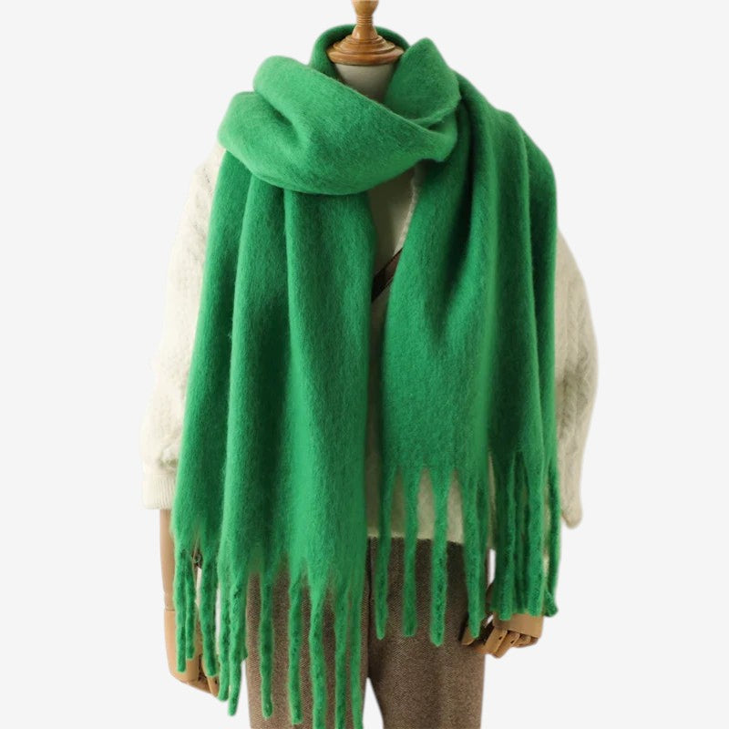Dominic - Sciarpa Grande con Frange | Facile da Drappeggiare e Stilizzare | Taglia Standard | Vari Colori (Verde, Rosa, Marrone)