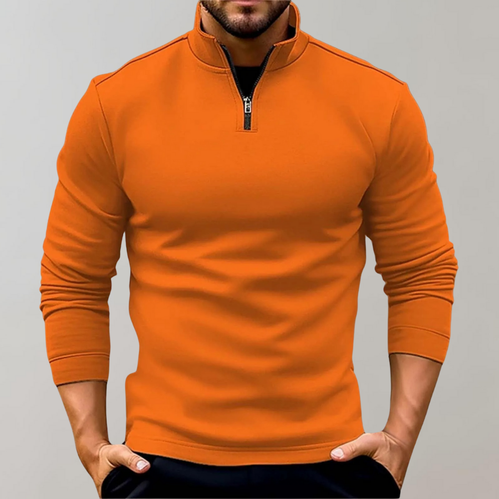 Ethan – Pulover stilat cu fermoar pe jumătate și mâneci lungi