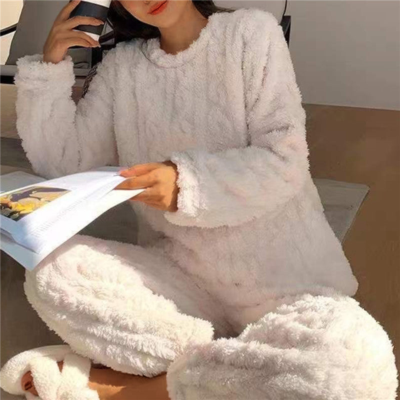 Amelie - Set de pijamale fleece călduros cu guler relaxat