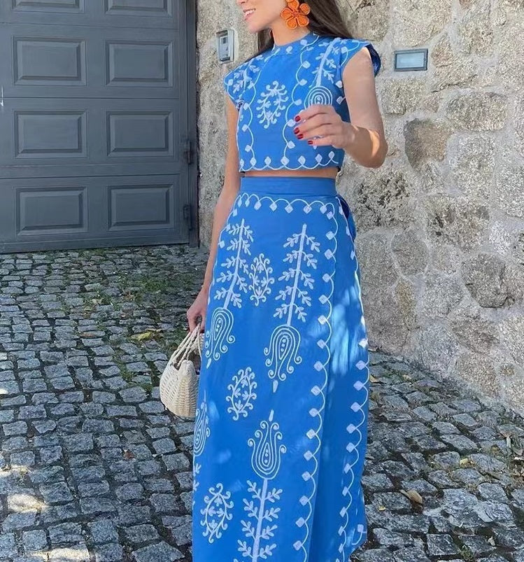 AuraGlide - Set Crop Top Și Fustă