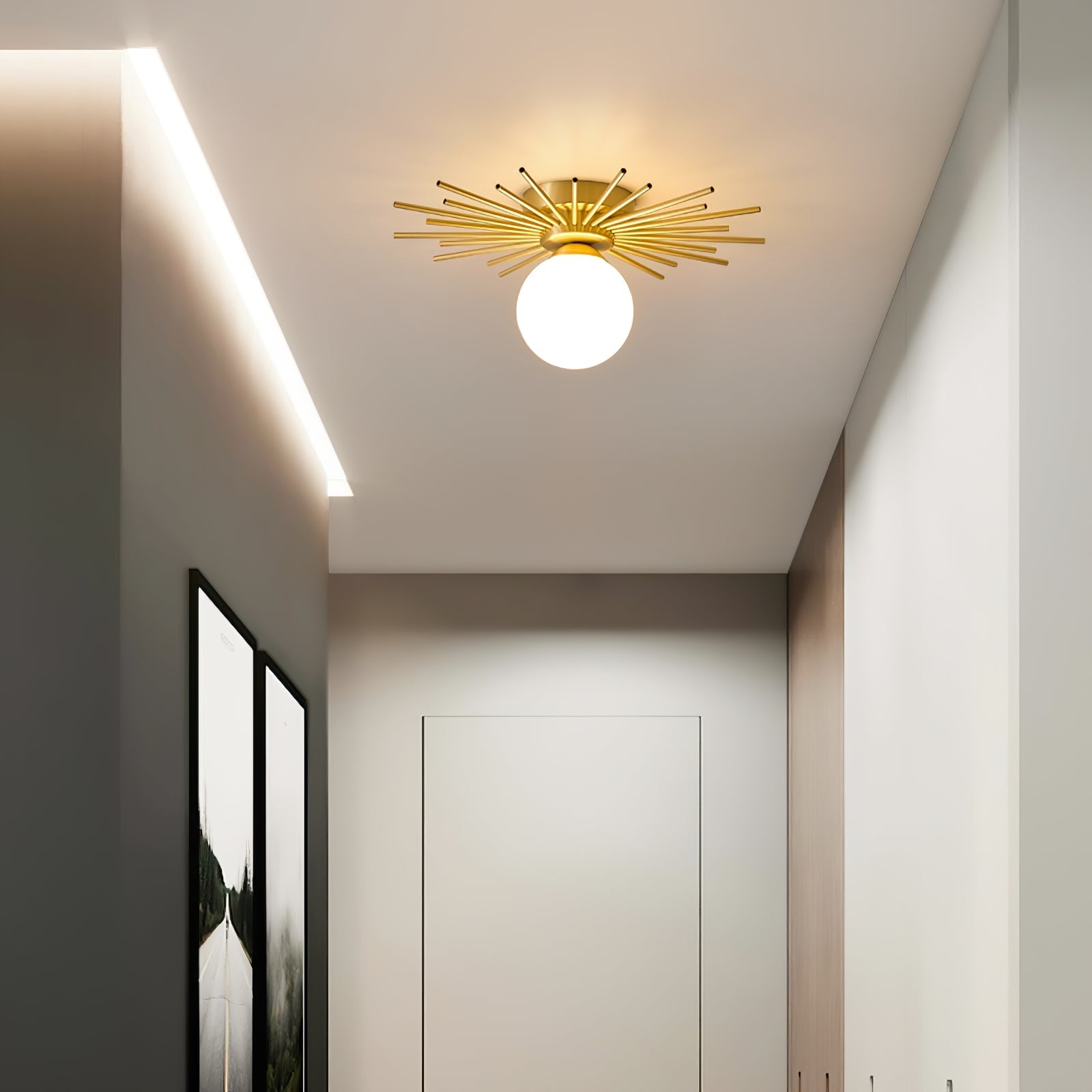 LumiStar – Lampada da soffitto in ottone e vetro con design rotondo