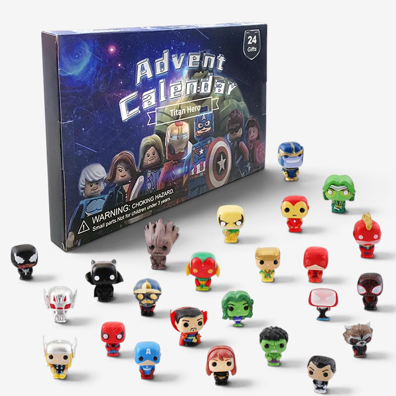 HeroVault – Calendrier de l’Avent Marvel avec 24 figurines articulées en PVC