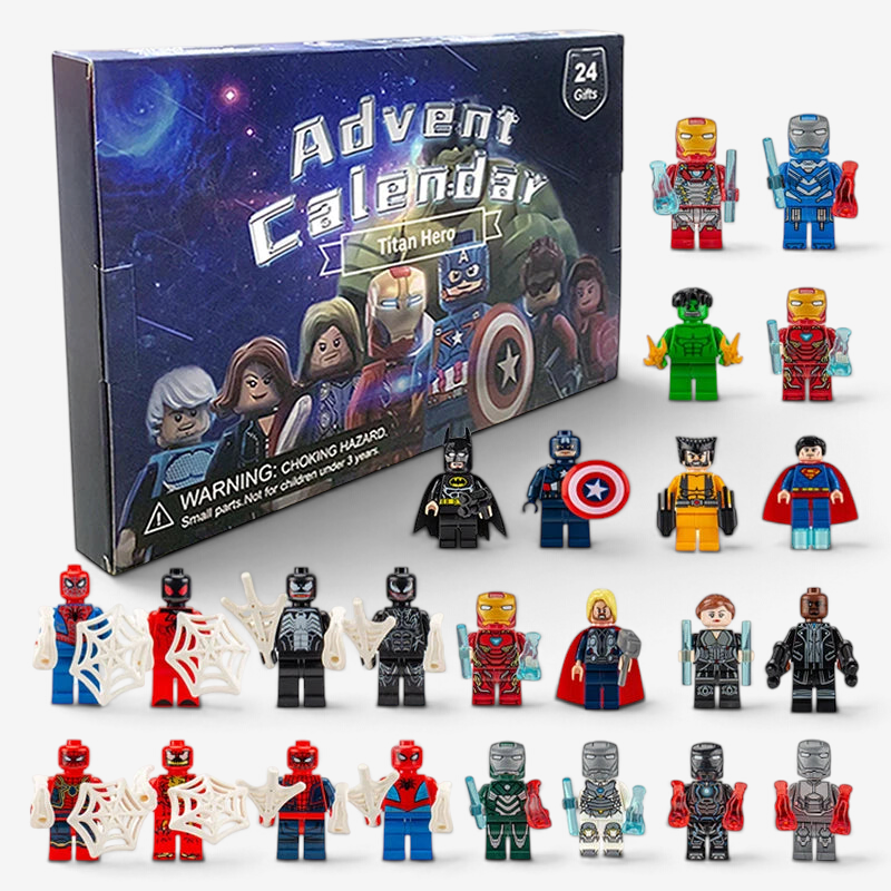 HeroVault – Calendrier de l’Avent Marvel avec 24 figurines articulées en PVC