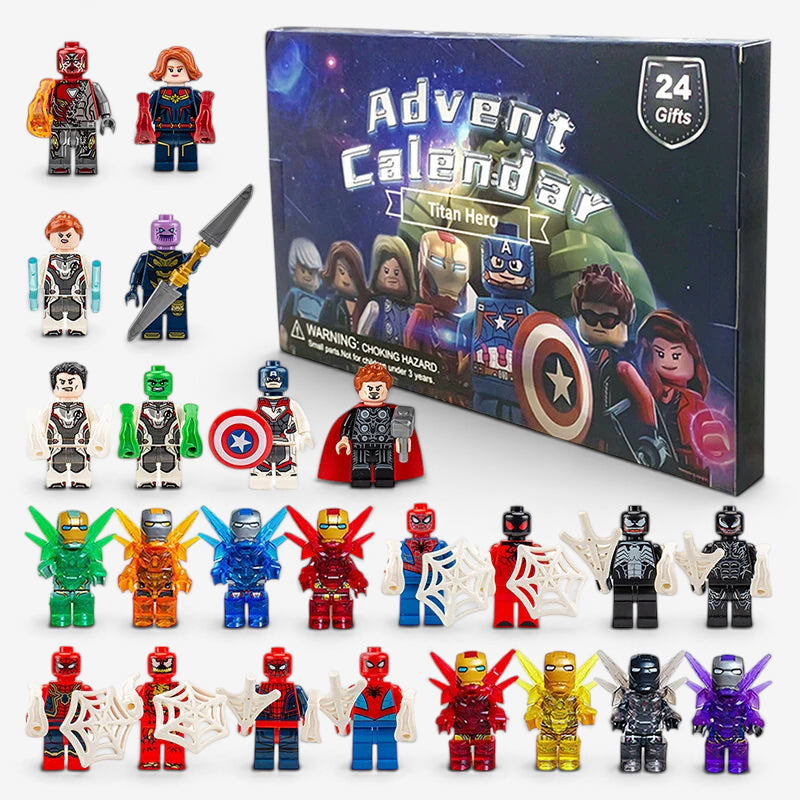 HeroVault – Calendrier de l’Avent Marvel avec 24 figurines articulées en PVC