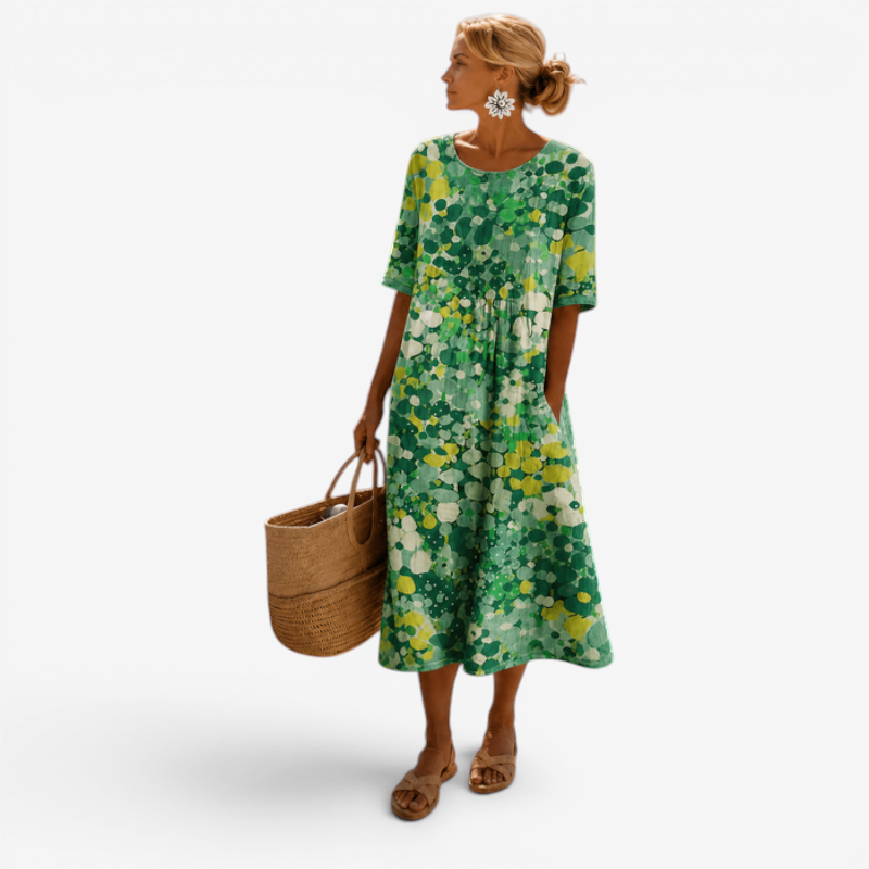 Women’s Floral Round Neck Maxi Dress