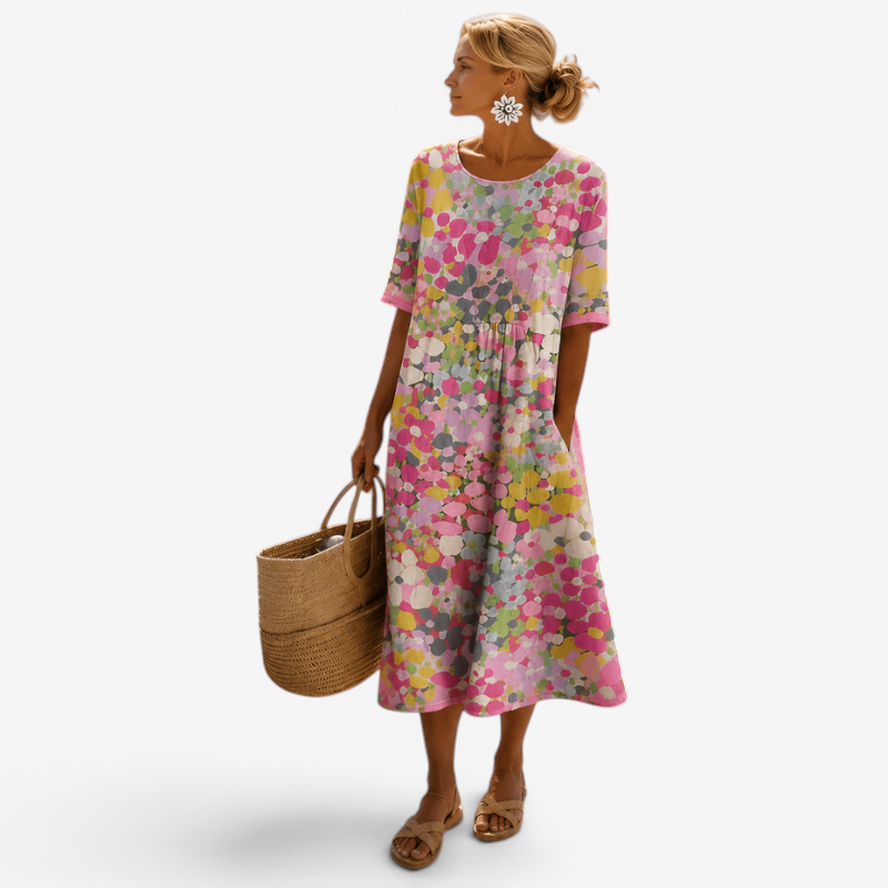 Women’s Floral Round Neck Maxi Dress
