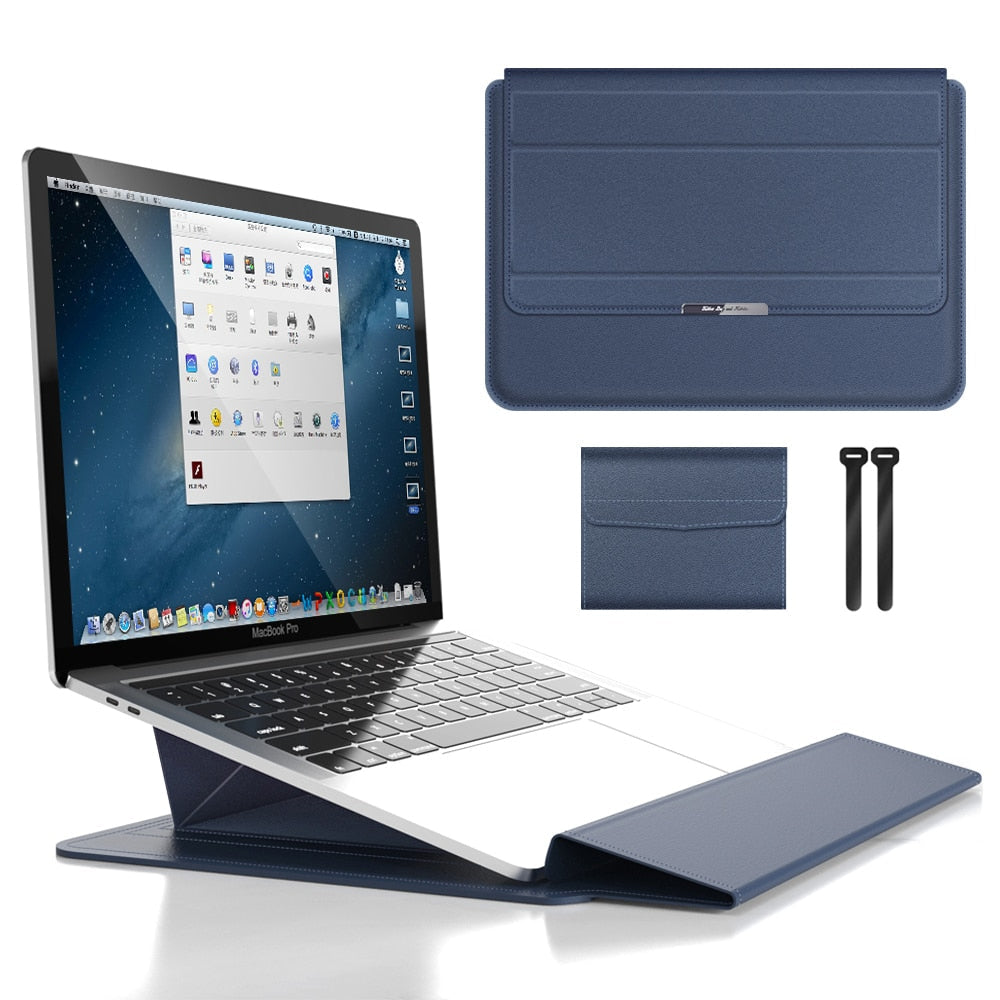 FlexiGuard - Husă multifuncțională pentru laptop cu suport încorporat și sprijin pentru încheietură