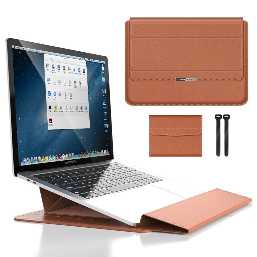FlexiGuard - Husă multifuncțională pentru laptop cu suport încorporat și sprijin pentru încheietură