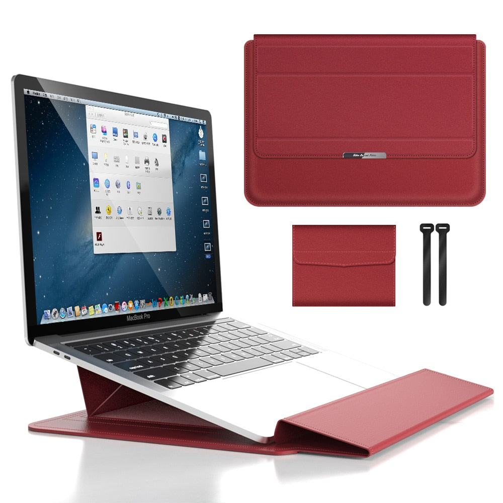 FlexiGuard - Husă multifuncțională pentru laptop cu suport încorporat și sprijin pentru încheietură
