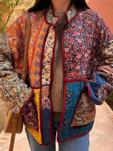 Mira - Chic quilted jackets with stand-up collar and stylish patterns