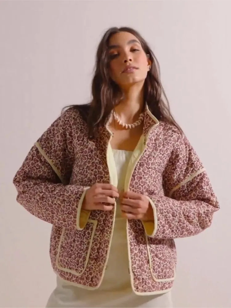 Mira - Chic quilted jackets with stand-up collar and stylish patterns