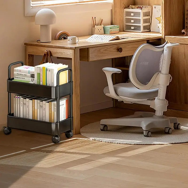 StorEase - 2-tier mobile bookshelf cart for efficient storage
