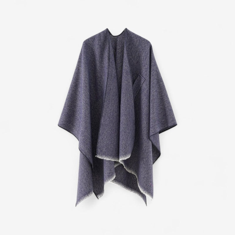 Jessica - Poncho avec enroulement aux épaules et franges
