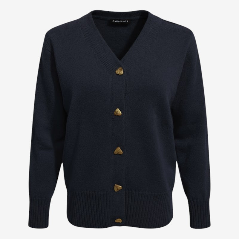WoolThread - Camisola de lã merino para mulher com fecho de botões