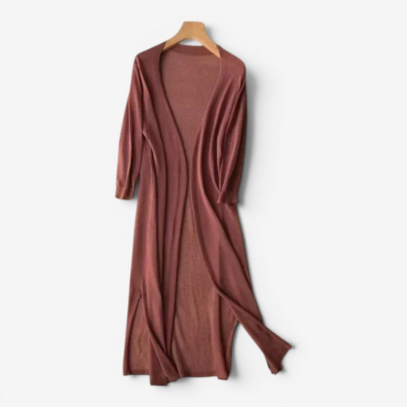 Cardigan lungo aperto davanti donna, modello ampio