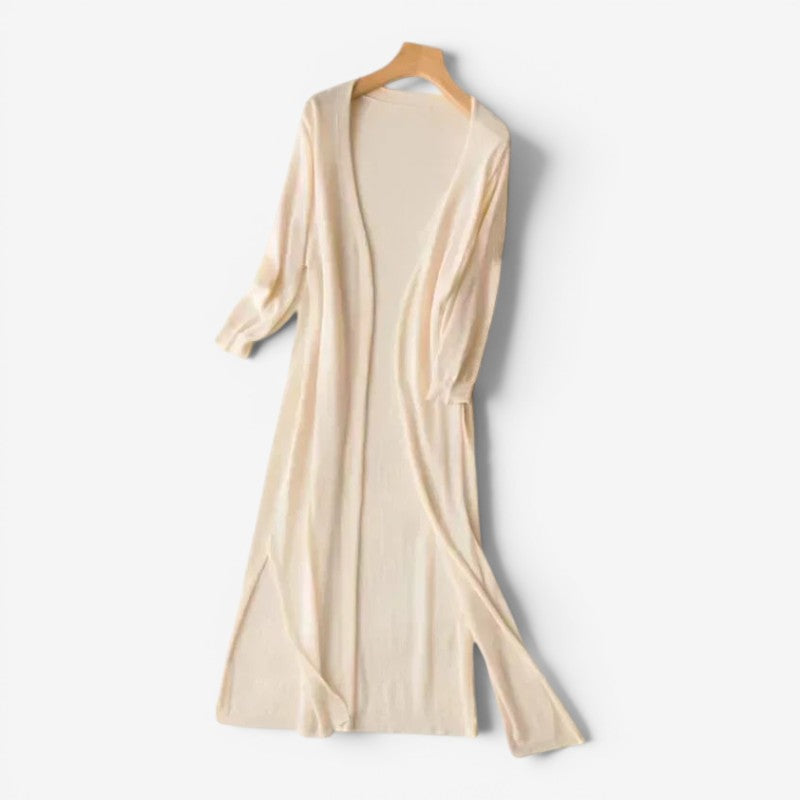 Cardigan lungo aperto davanti donna, modello ampio
