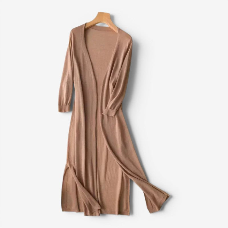 Cardigan lungo aperto davanti donna, modello ampio