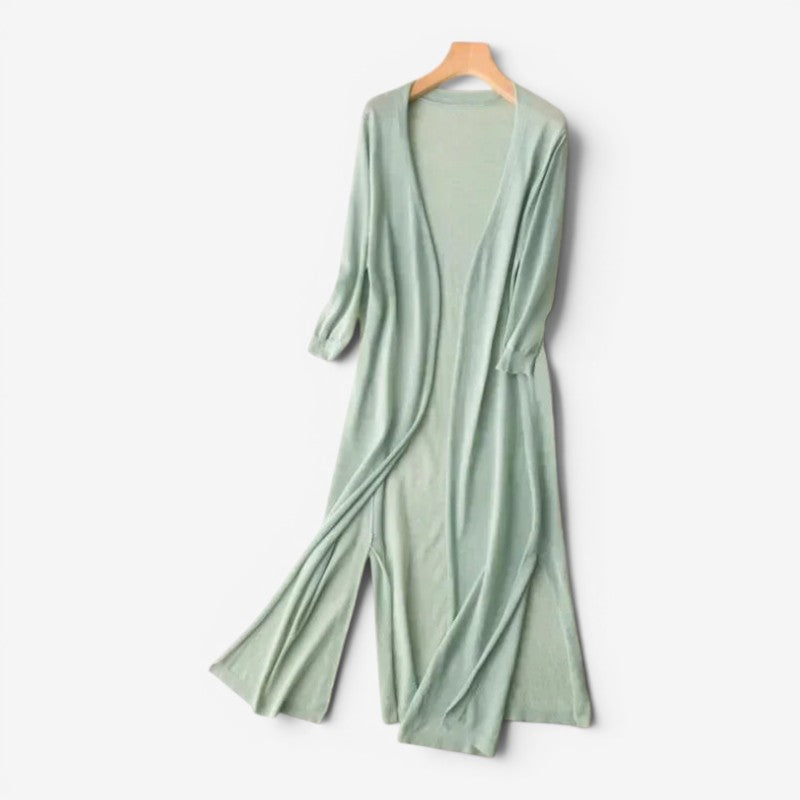 Cardigan lungo aperto davanti donna, modello ampio