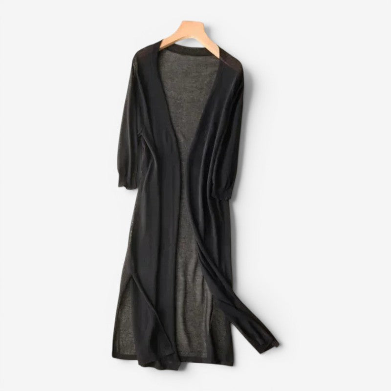 Cardigan lungo aperto davanti donna, modello ampio