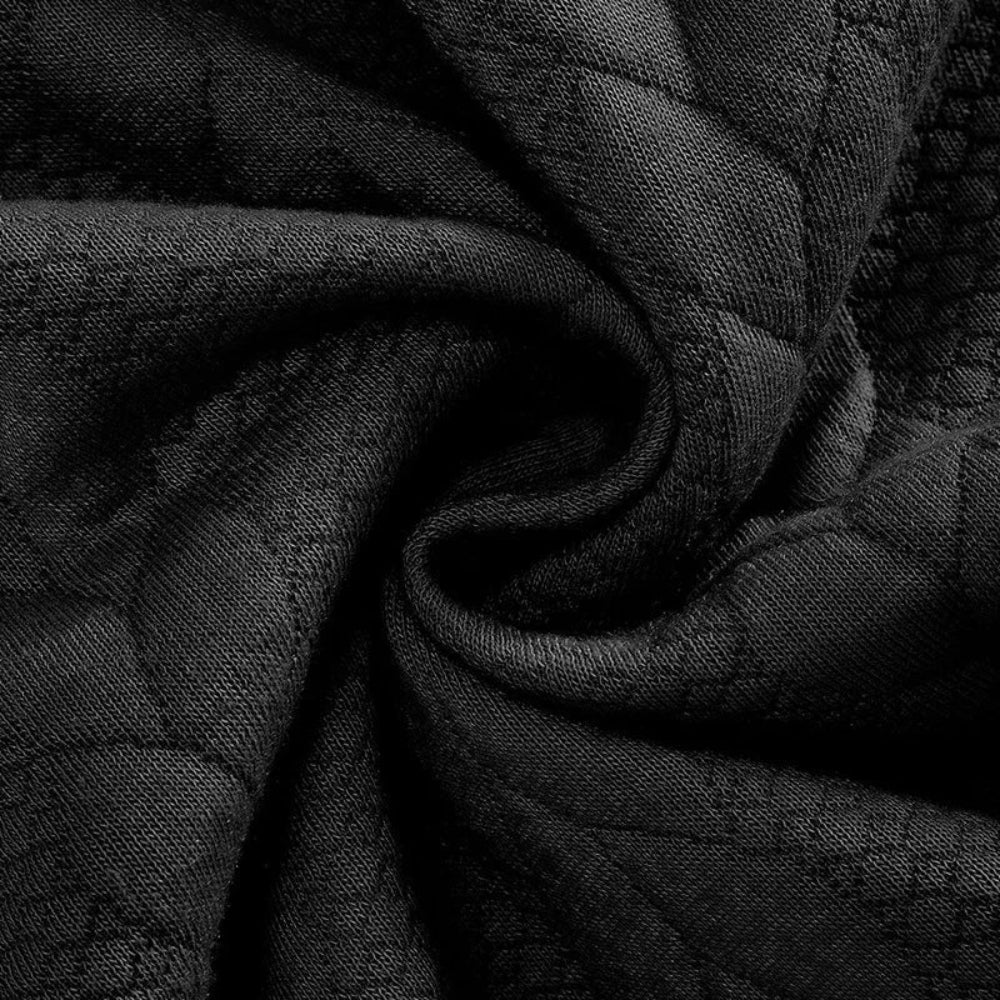 JacZip – Camisola de malha jacquard com gola subida e fecho de correr