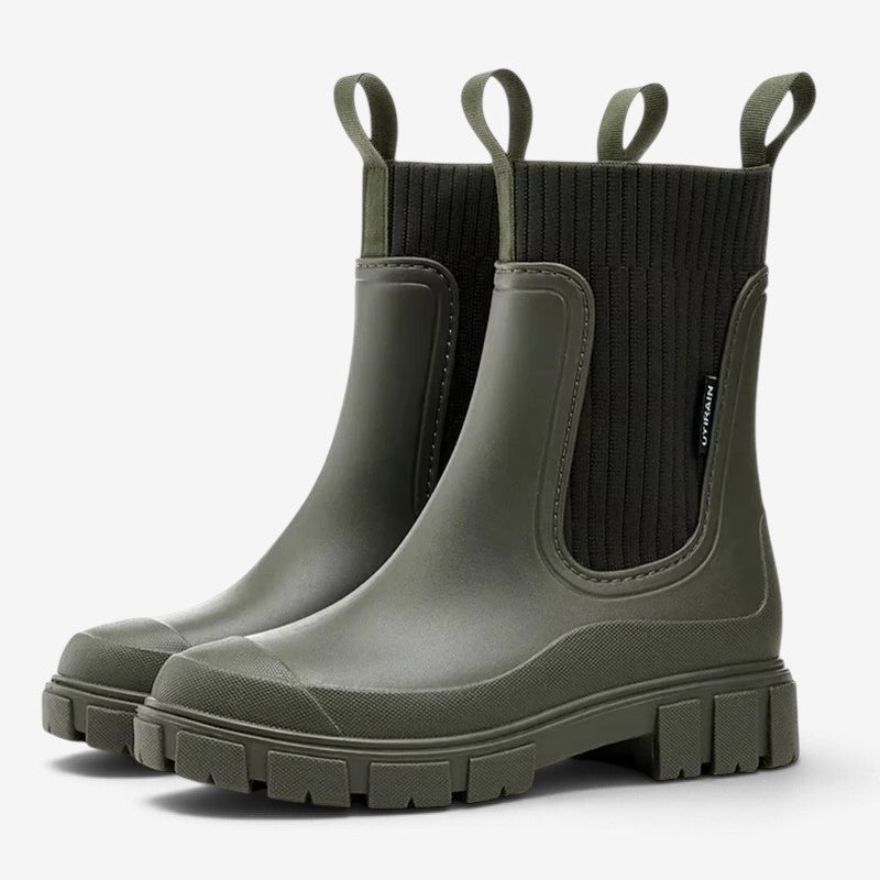 RainVanta - Rain Boots With Elastic Closure And Elevated Heel