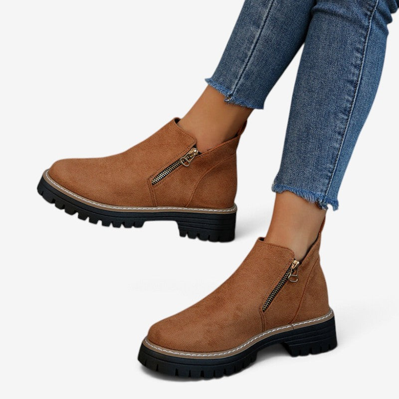 AnkleForge - Women's Ankle Boots With Side Zipper