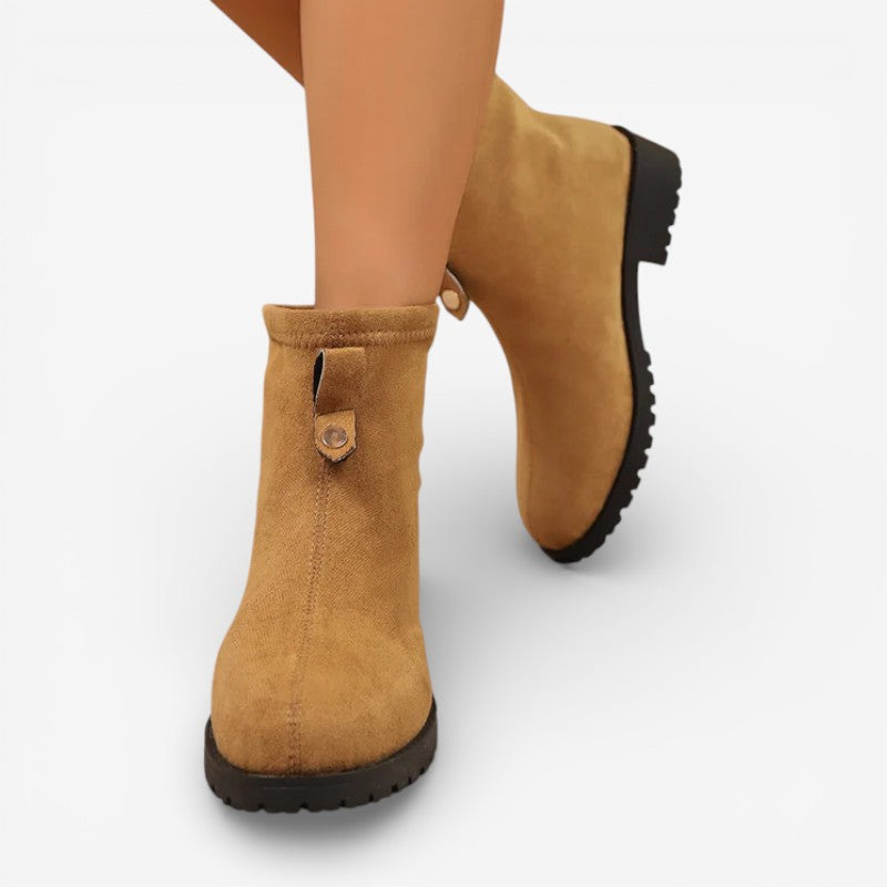 Vireya – Round Toe Ankle Boots with Non-Slip Sole