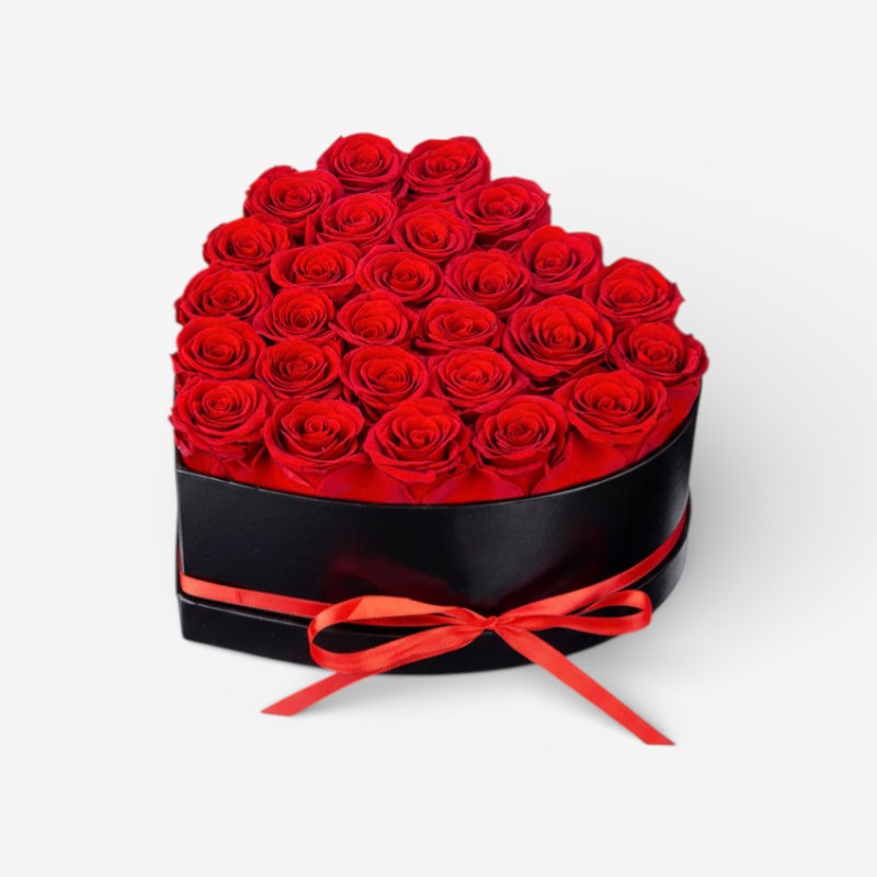 Regalo per la Festa della Mamma | Scatola di Fiori di Rosa a Forma di Cuore