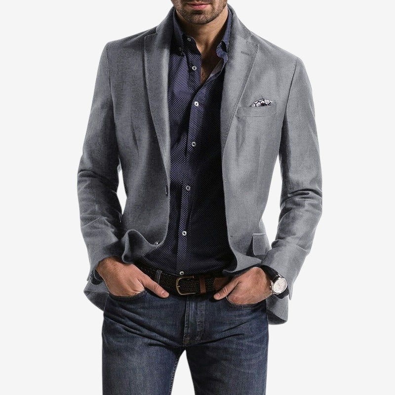 Travis – Long Sleeve Button-Down Blazer with Multiple Pockets
