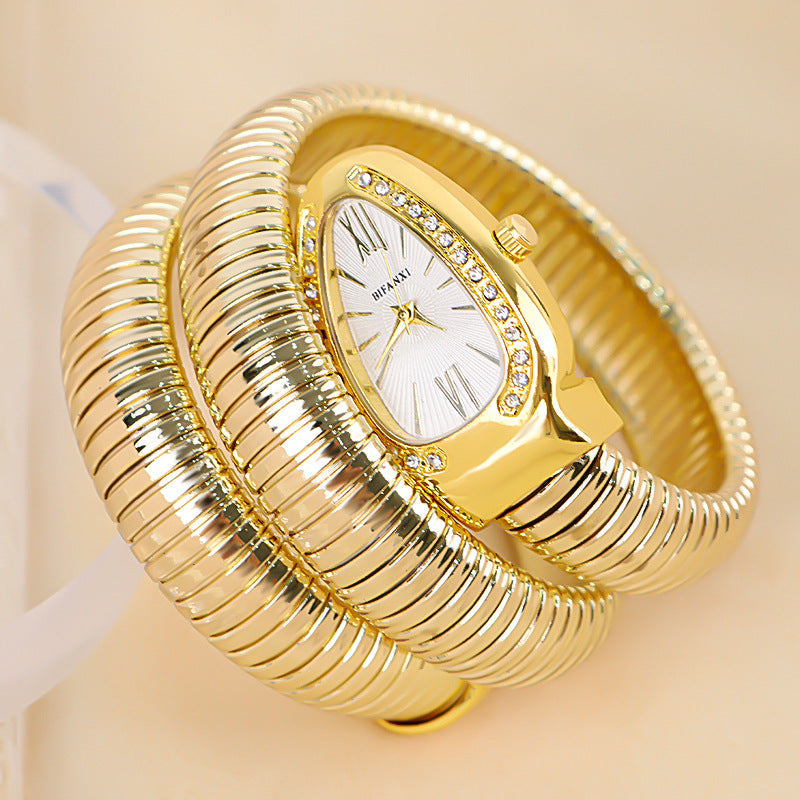 Genevieve - Elegant Women's Quartz Watch with Unique Bracelet Design