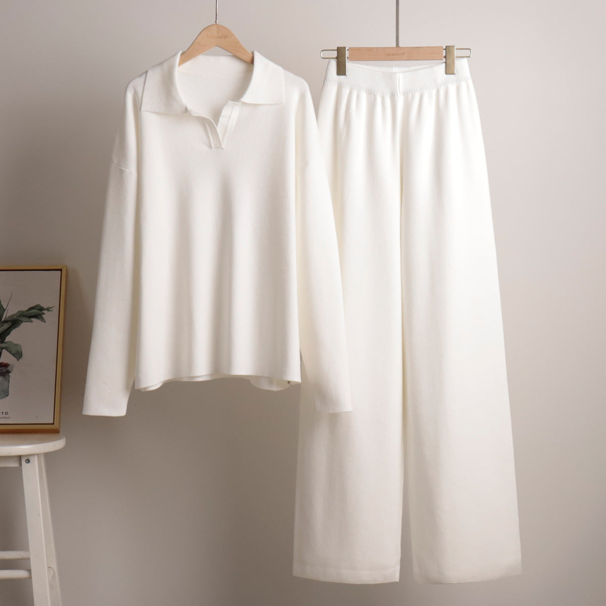 Olivia - Survêtement en maille avec manches longues et jambes larges
