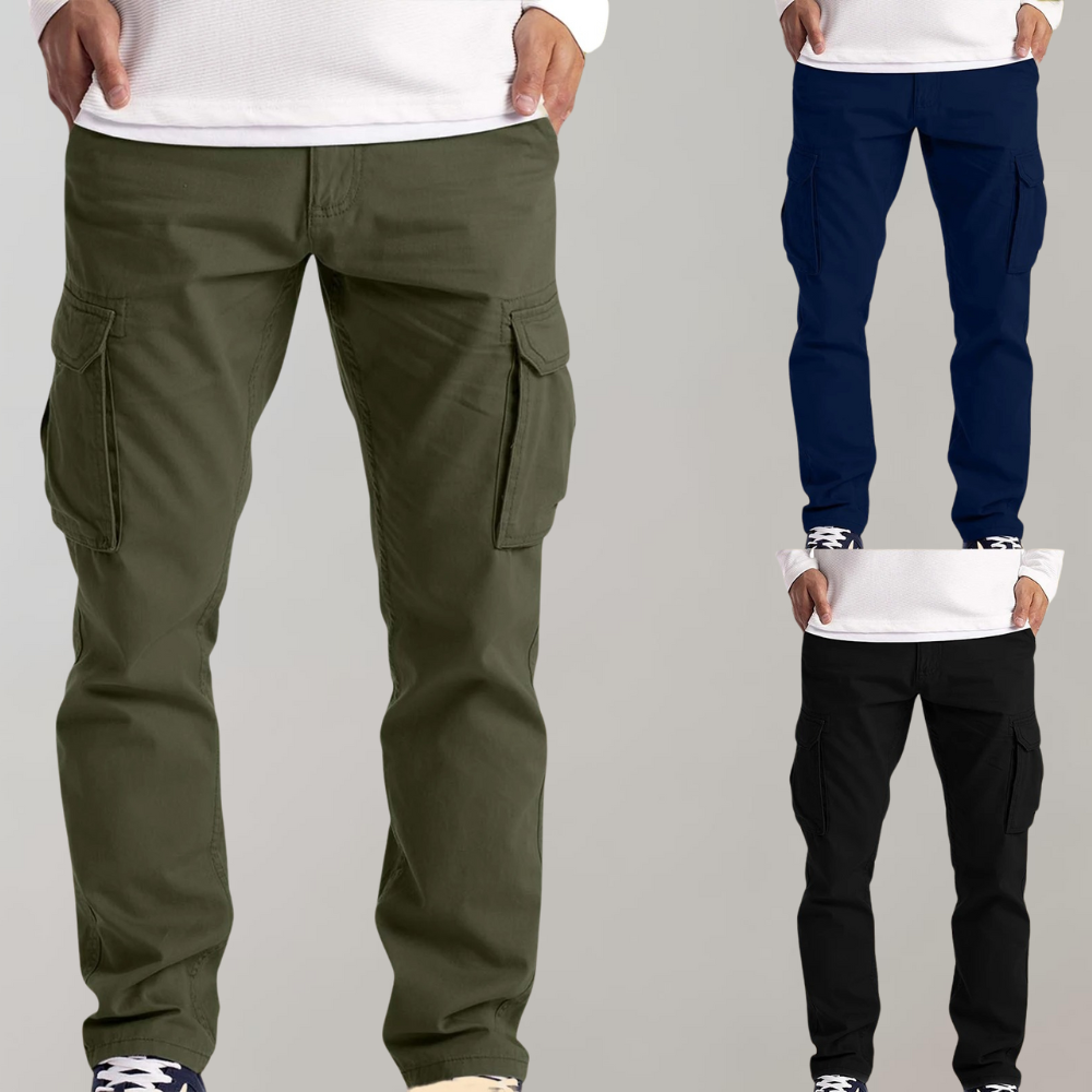 Logan – Pantalon cargo élégant avec multiples poches et coupe décontractée