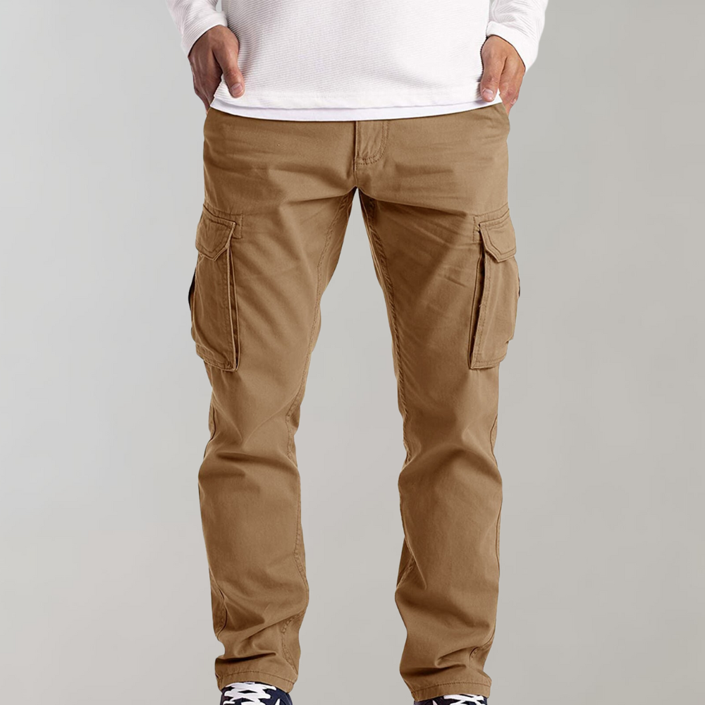 Logan – Pantalon cargo élégant avec multiples poches et coupe décontractée