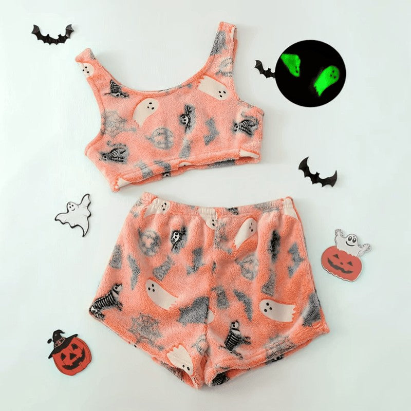 Lina - Conjunto de pijama de Halloween com padrões de fantasmas