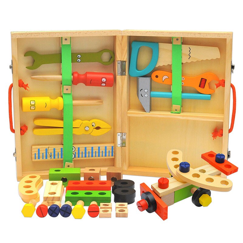 ToolMaster - Set di attrezzi in legno per stimolare creatività e motricità